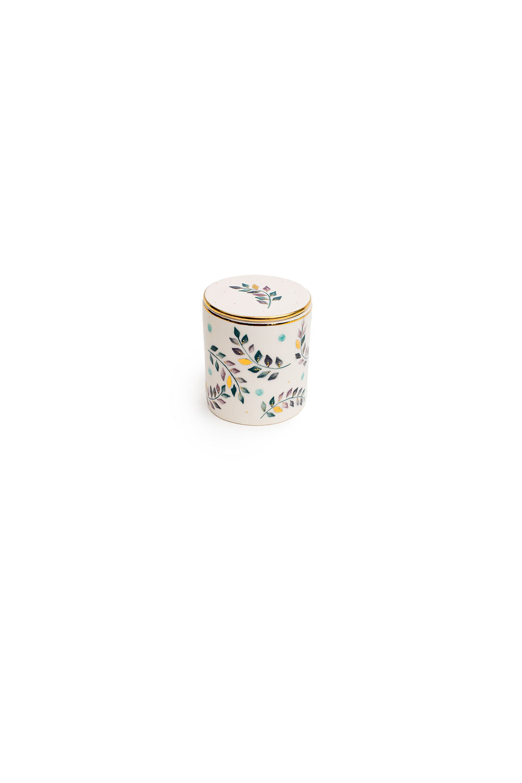 Small 3.5" Hand-Drawn Canister | Minimalist Floral Design