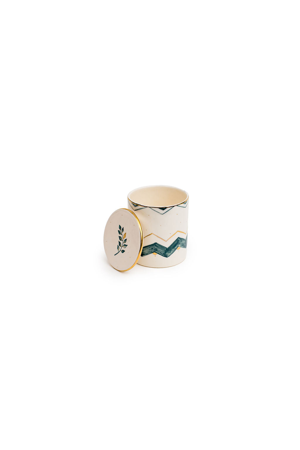 Small 3.5" Hand-Drawn Canister | Minimalist Floral Design