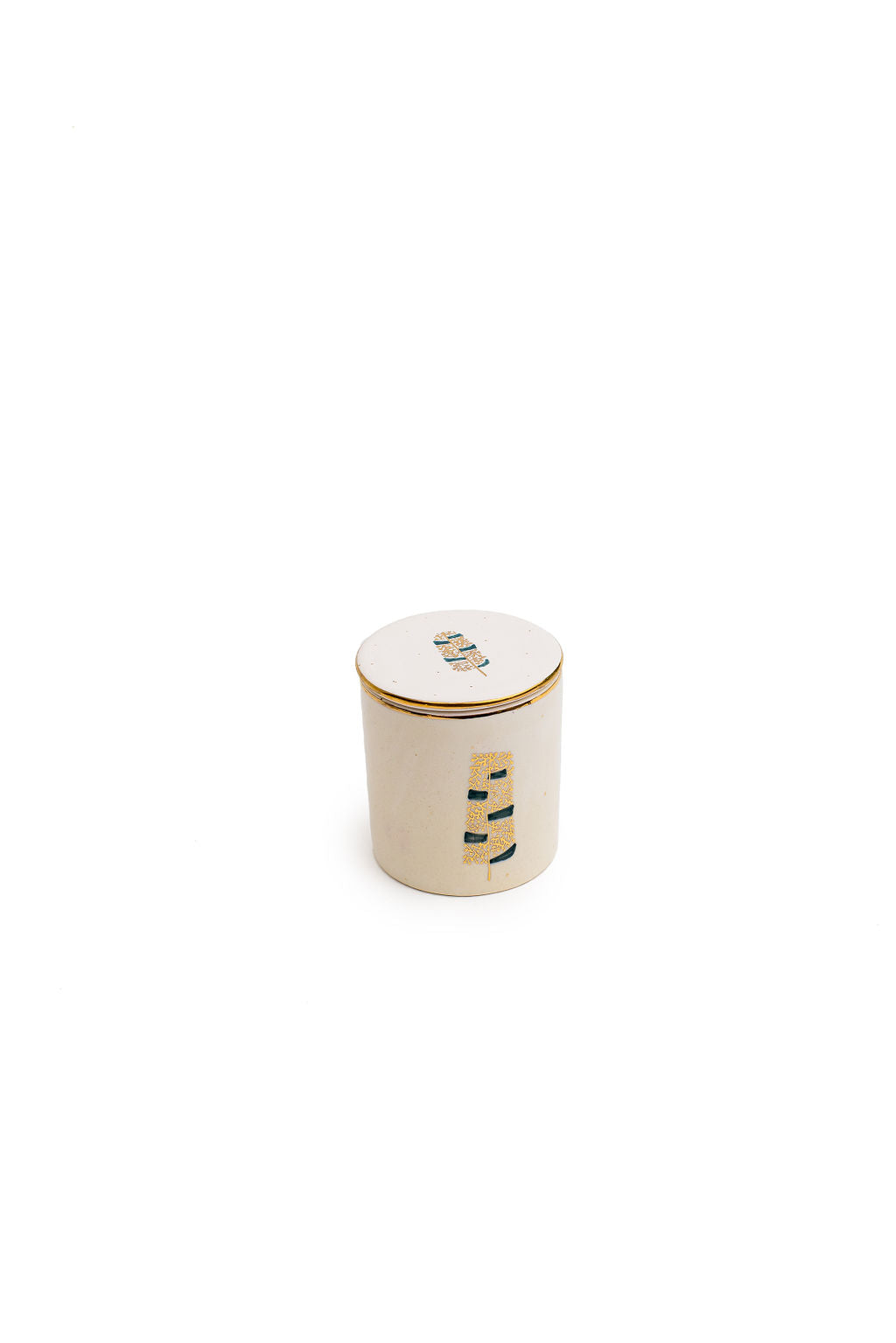 Small 3.5" Hand-Drawn Canister | Minimalist Floral Design