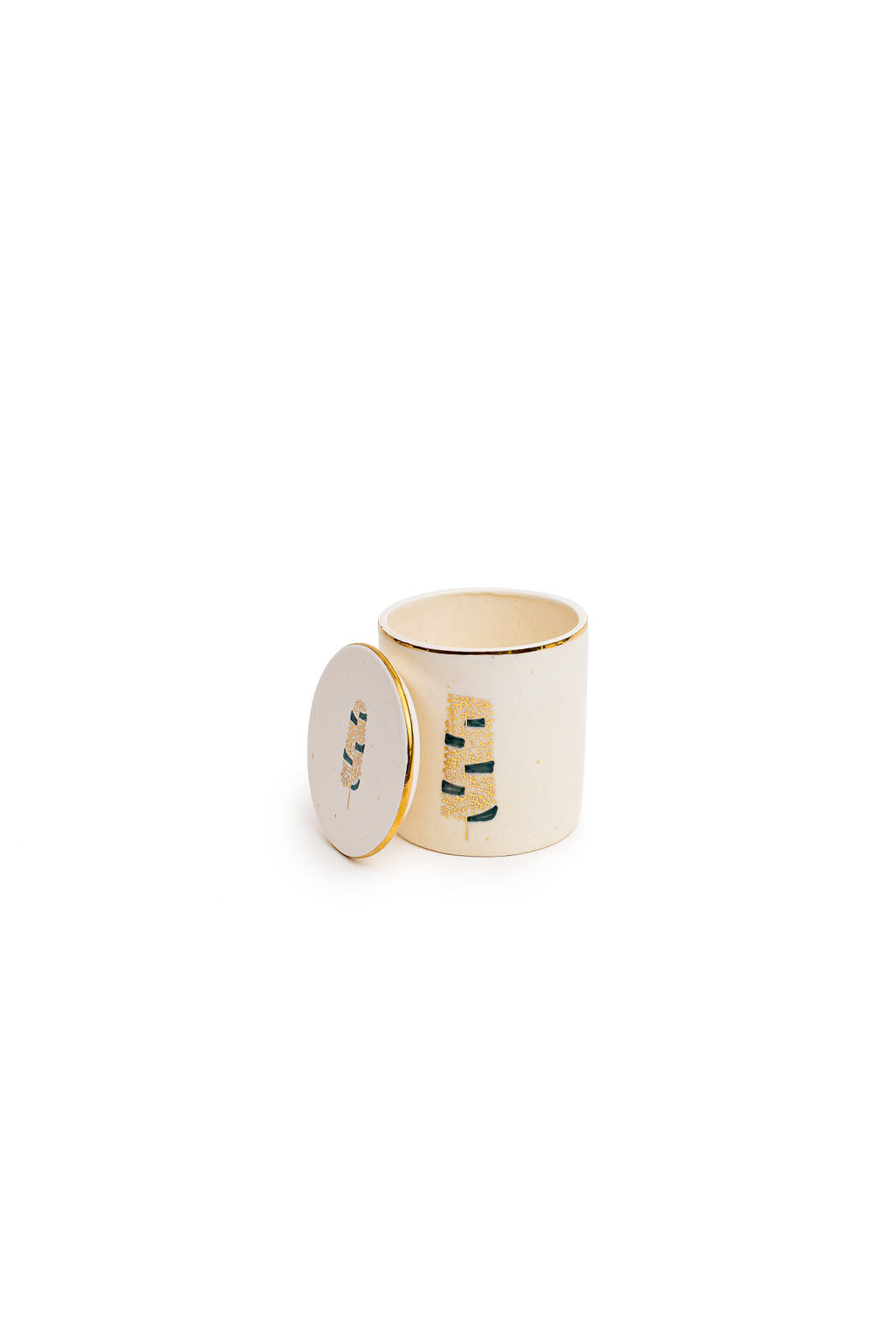 Small 3.5" Hand-Drawn Canister | Minimalist Floral Design
