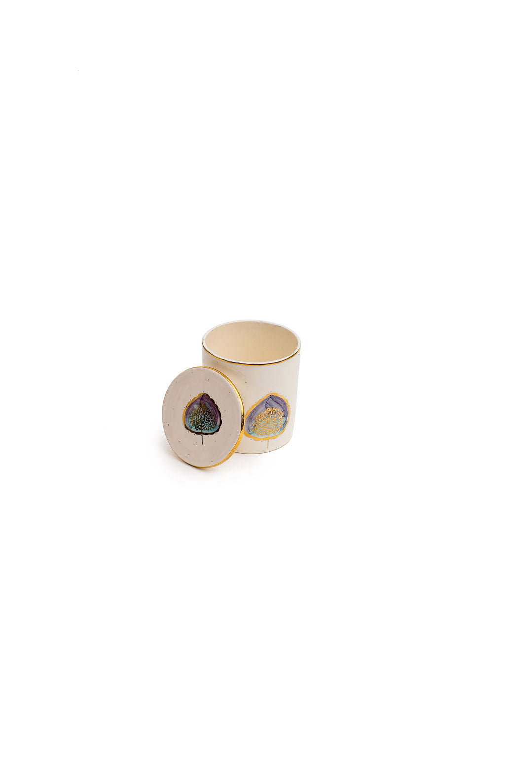Small 3.5" Hand-Drawn Canister | Minimalist Floral Design