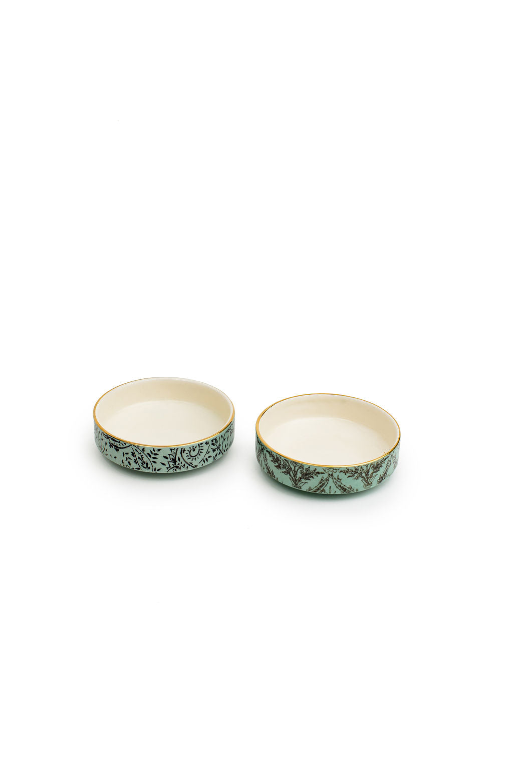 Green And Black Raised Bowls 1"H
