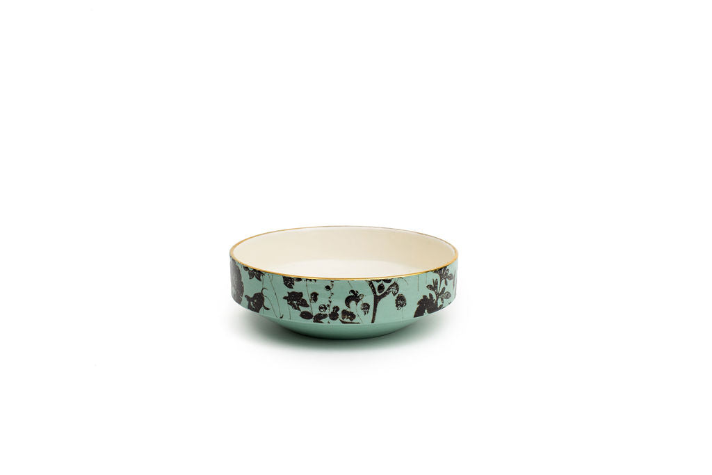 Large Green And Black Raised Bowls