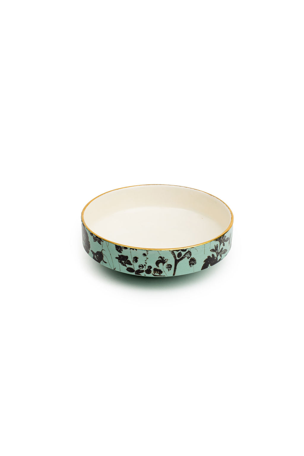 Large Green And Black Raised Bowls