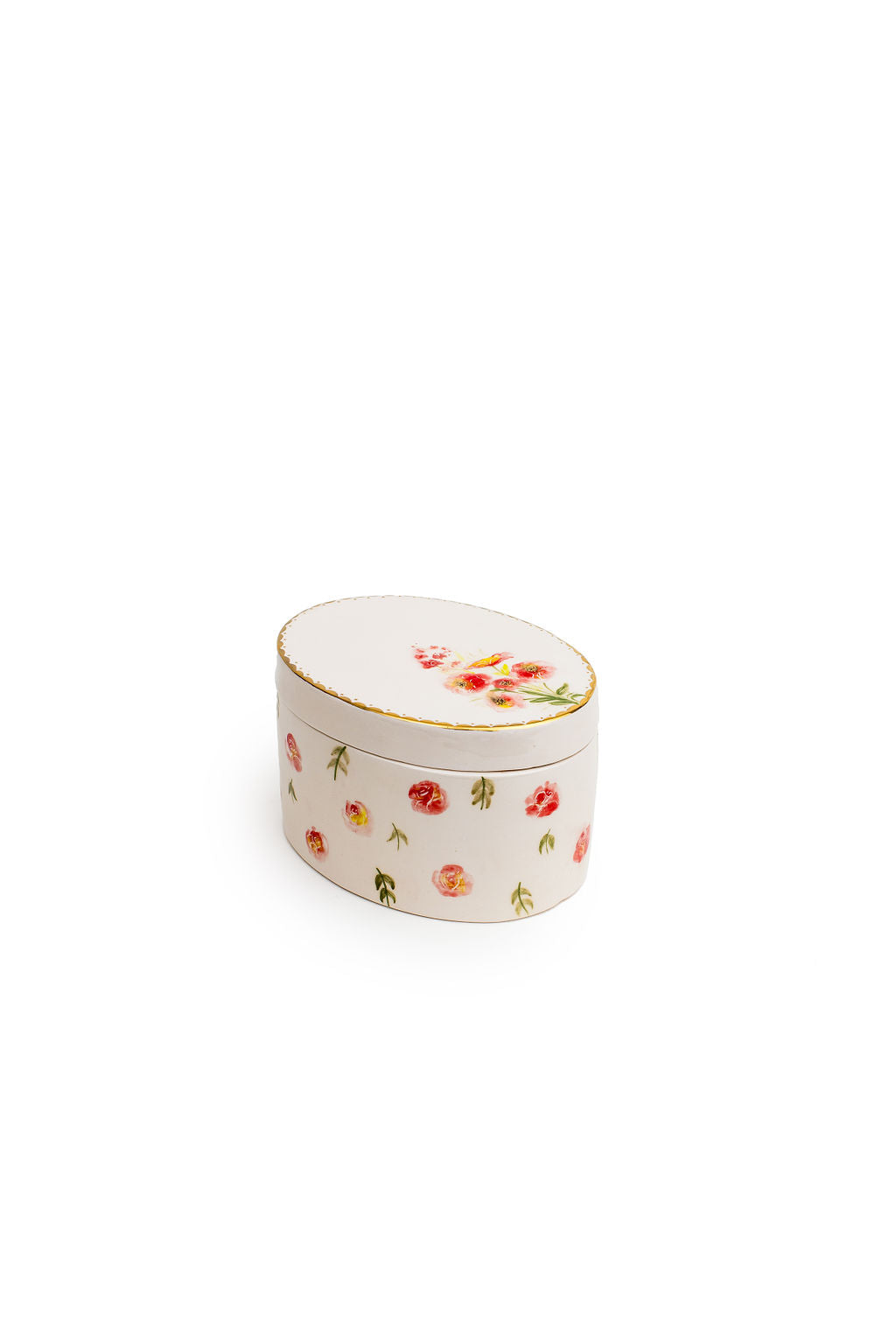 Large 4.5" Oval Canister | Floral Design