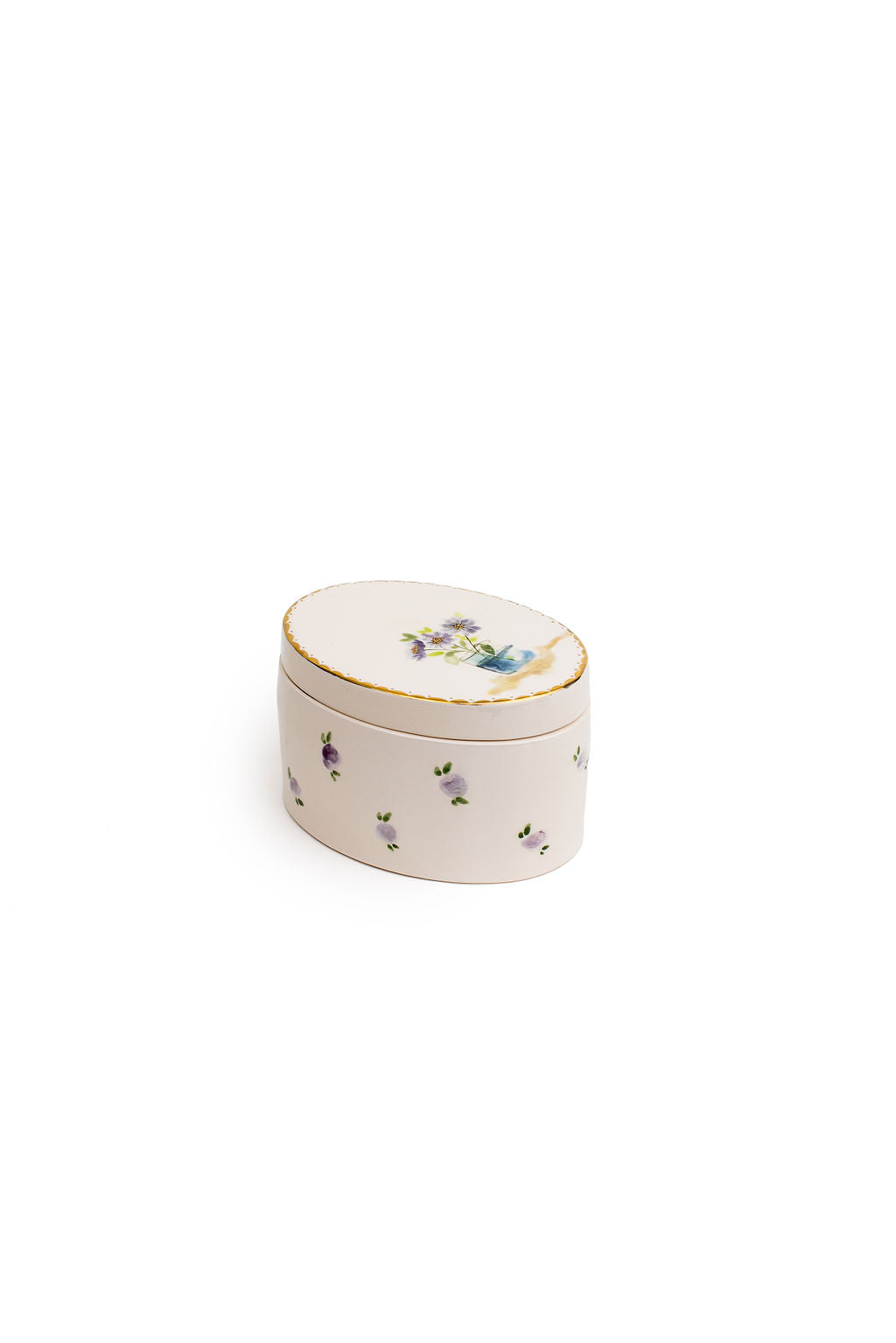 Large 4.5" Oval Canister | Floral Design
