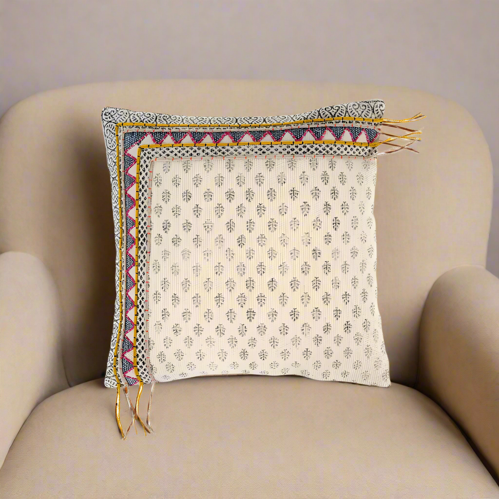 Boho Knit Cushion/Pillow with Feather Insert