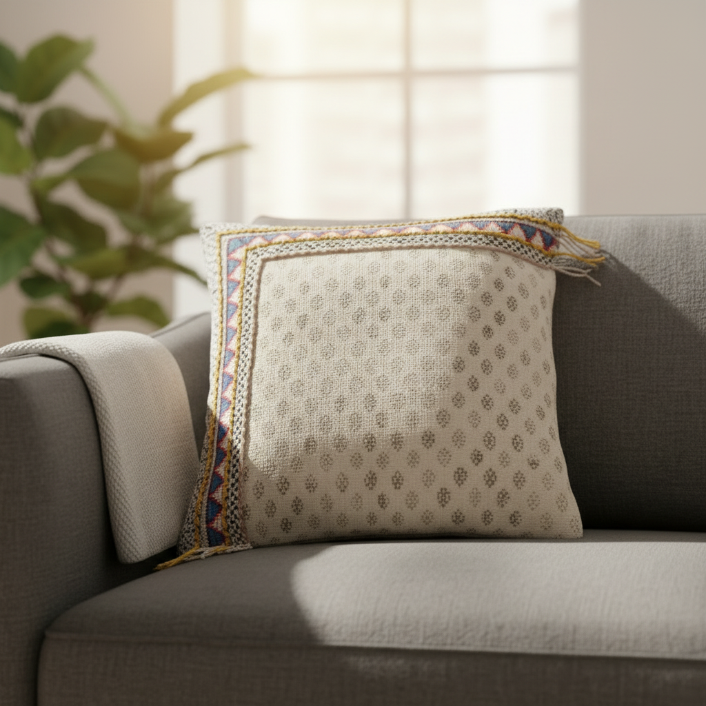 Boho Knit Cushion/Pillow with Feather Insert