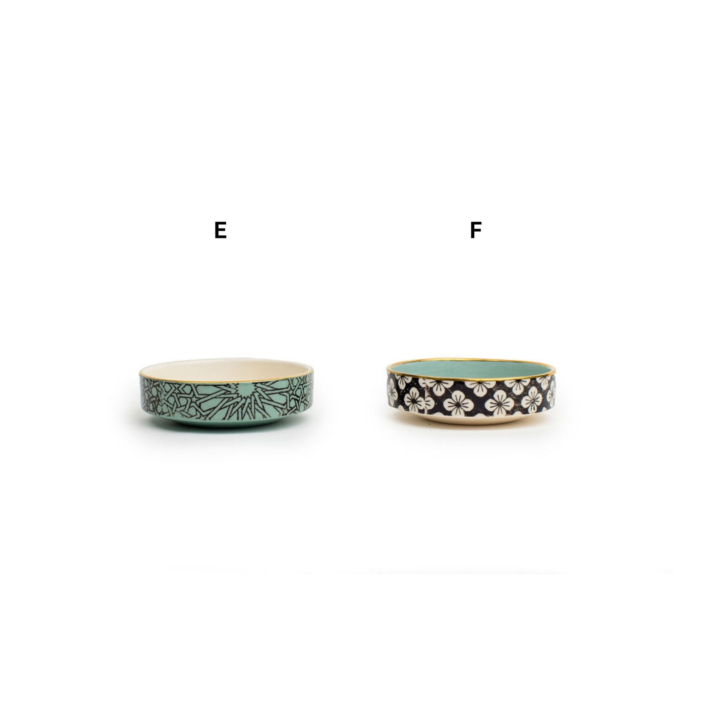 Green And Black Raised Bowls 1"H