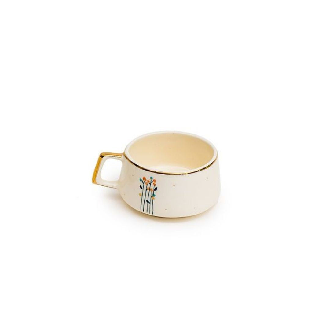 Hand-Drawn Mini Tea Cup | Minimal Floral Design