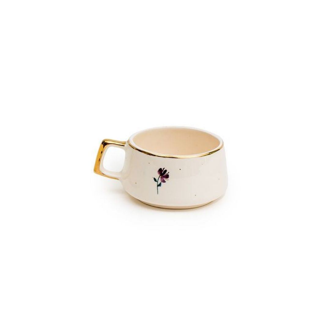 Hand-Drawn Mini Tea Cup | Minimal Floral Design