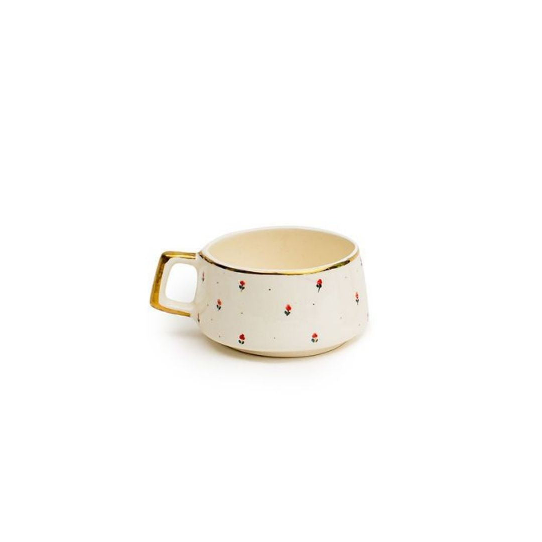 Hand-Drawn Mini Tea Cup | Minimal Floral Design