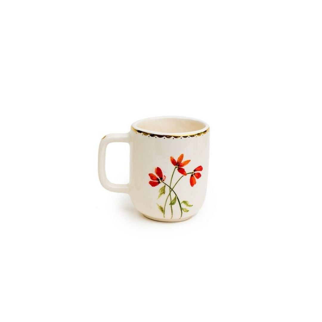 Hand-Drawn Ceramic Mugs | Floral Design