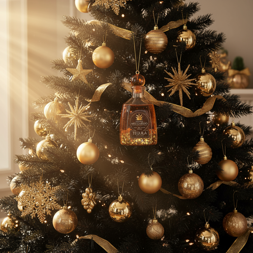 Glitter Tequila Bottle Ornament