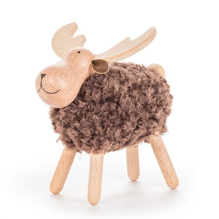 Brown Woolly Moose Decor