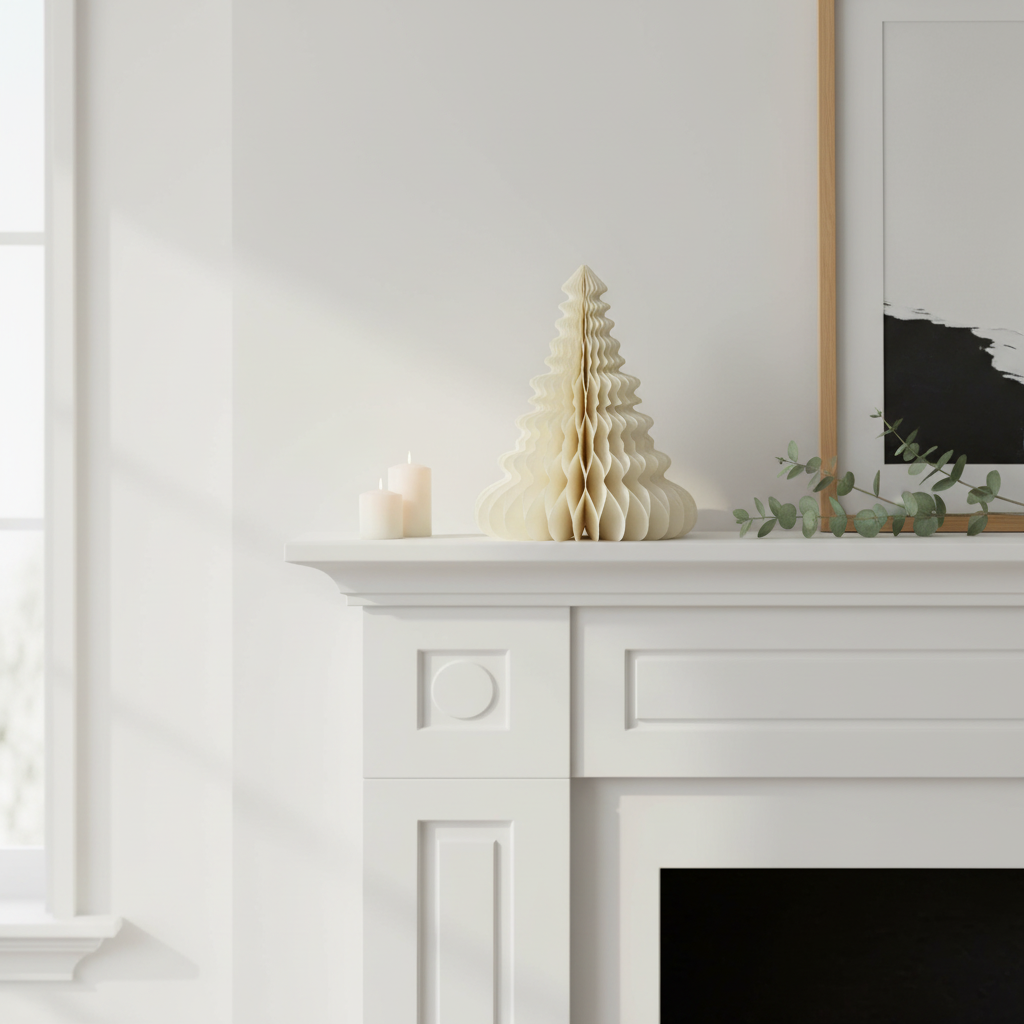 Medium Pleated Fancy Tree in Ivory