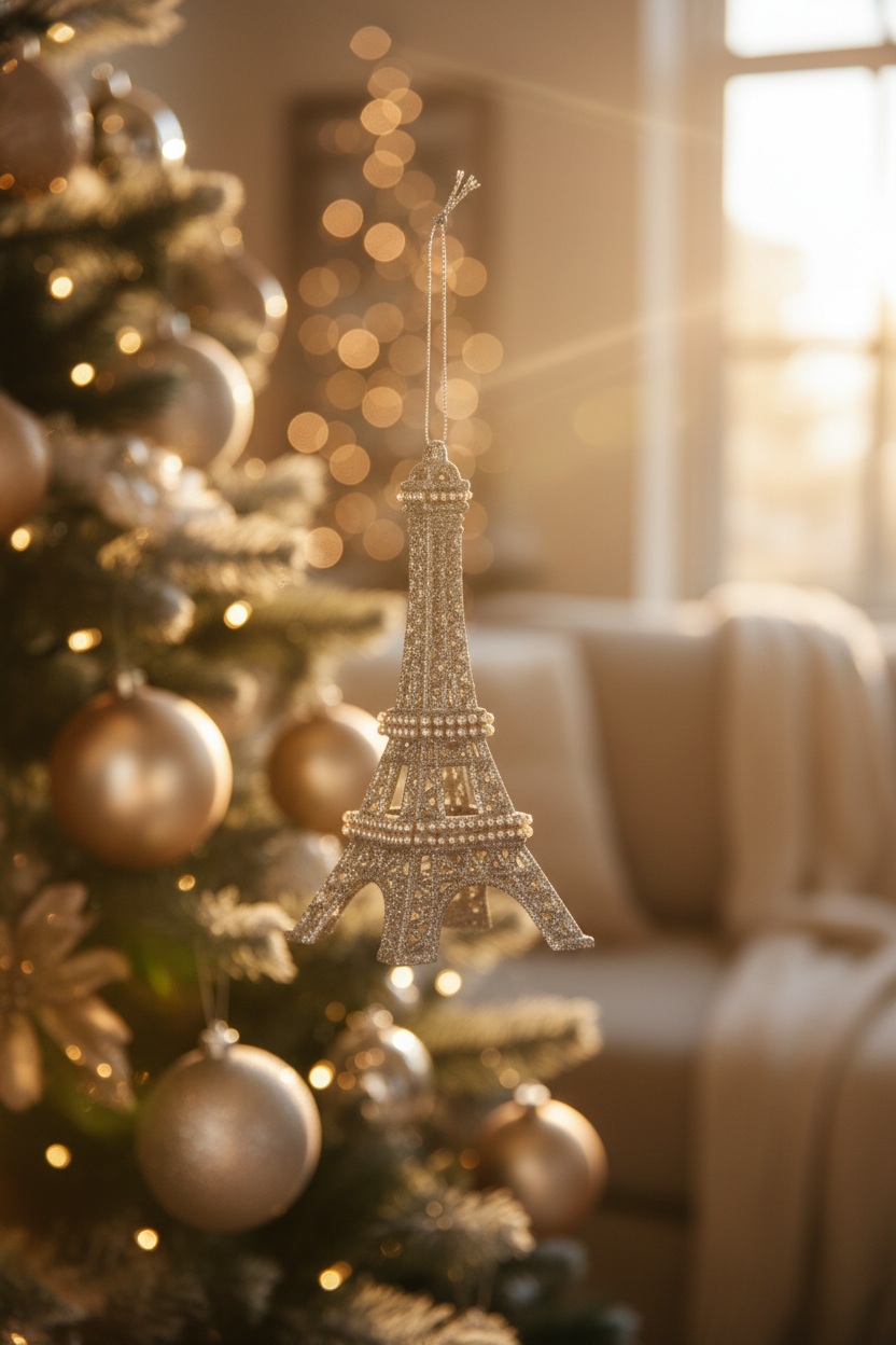 Rose gold Eiffel Tower Ornament