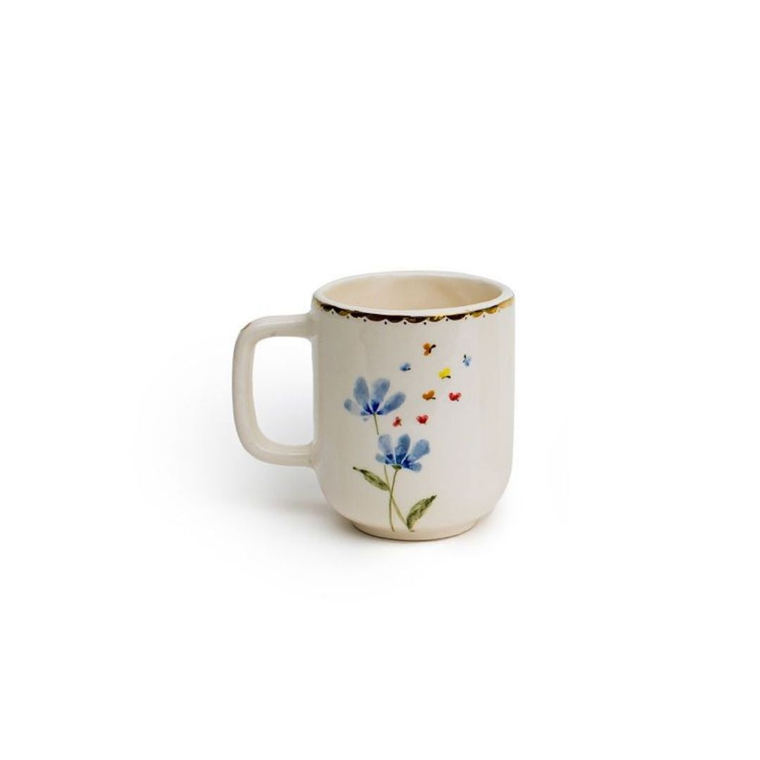 Hand-Drawn Ceramic Mugs | Floral Design