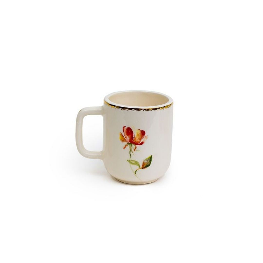 Hand-Drawn Ceramic Mugs | Floral Design