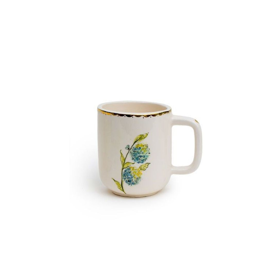 Hand-Drawn Ceramic Mugs | Floral Design