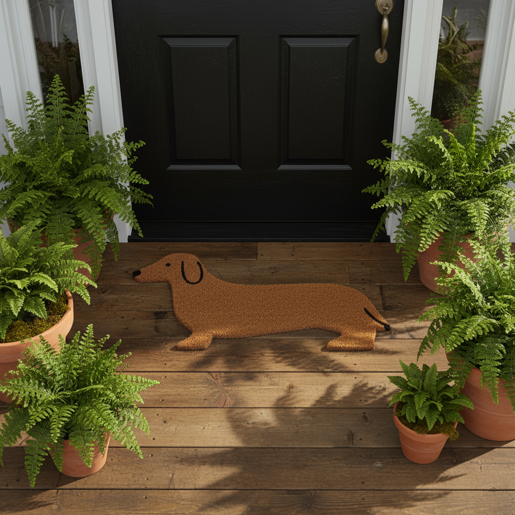 Dachsund Shaped Doormat