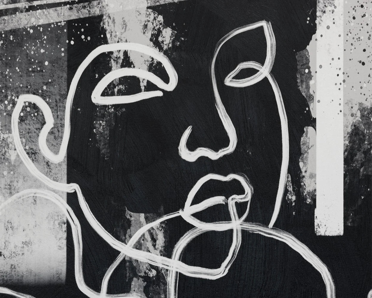 Face To Face Black And White Wall Art - Set Of 2