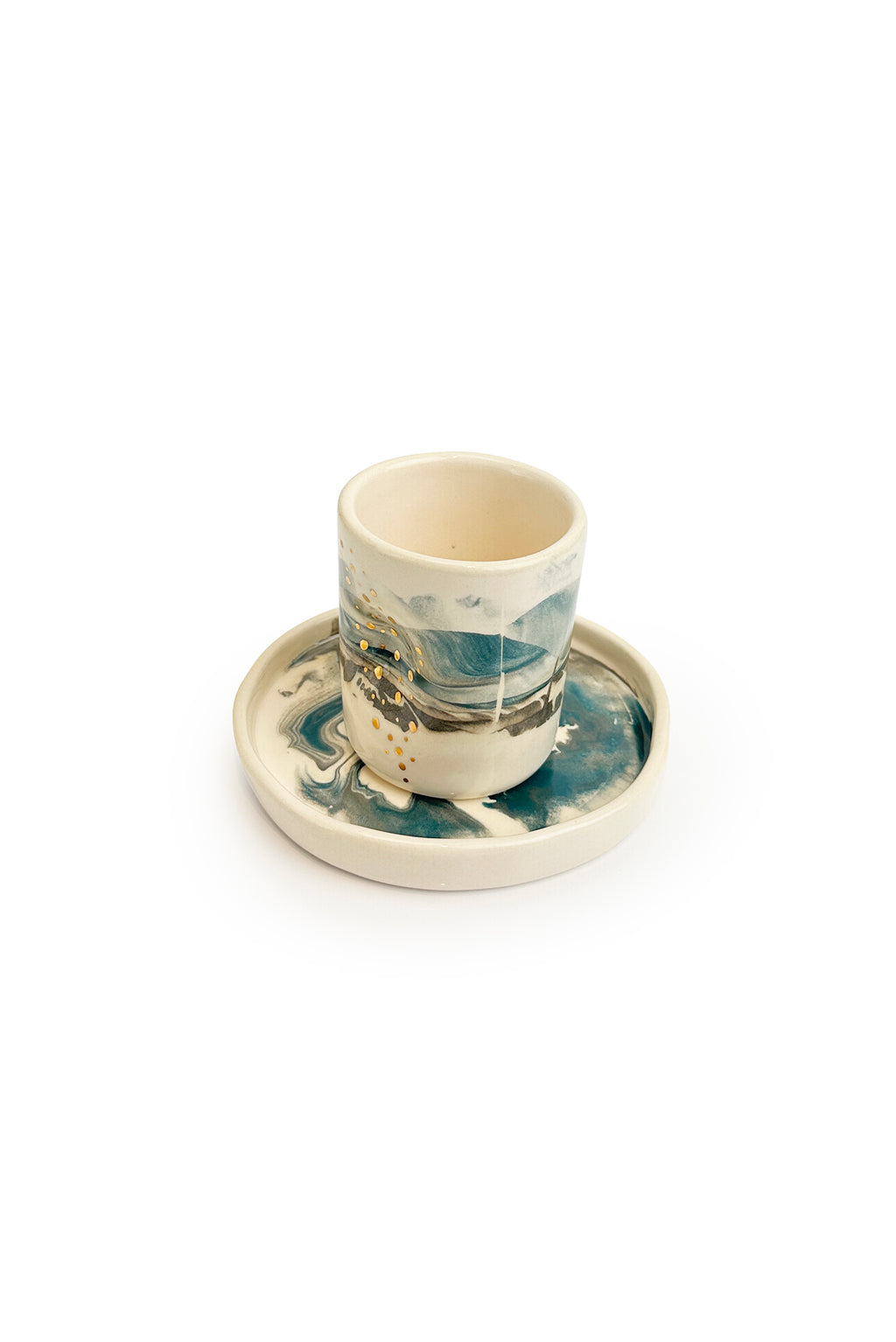 Pinched Shoreline Mug & Tray Set