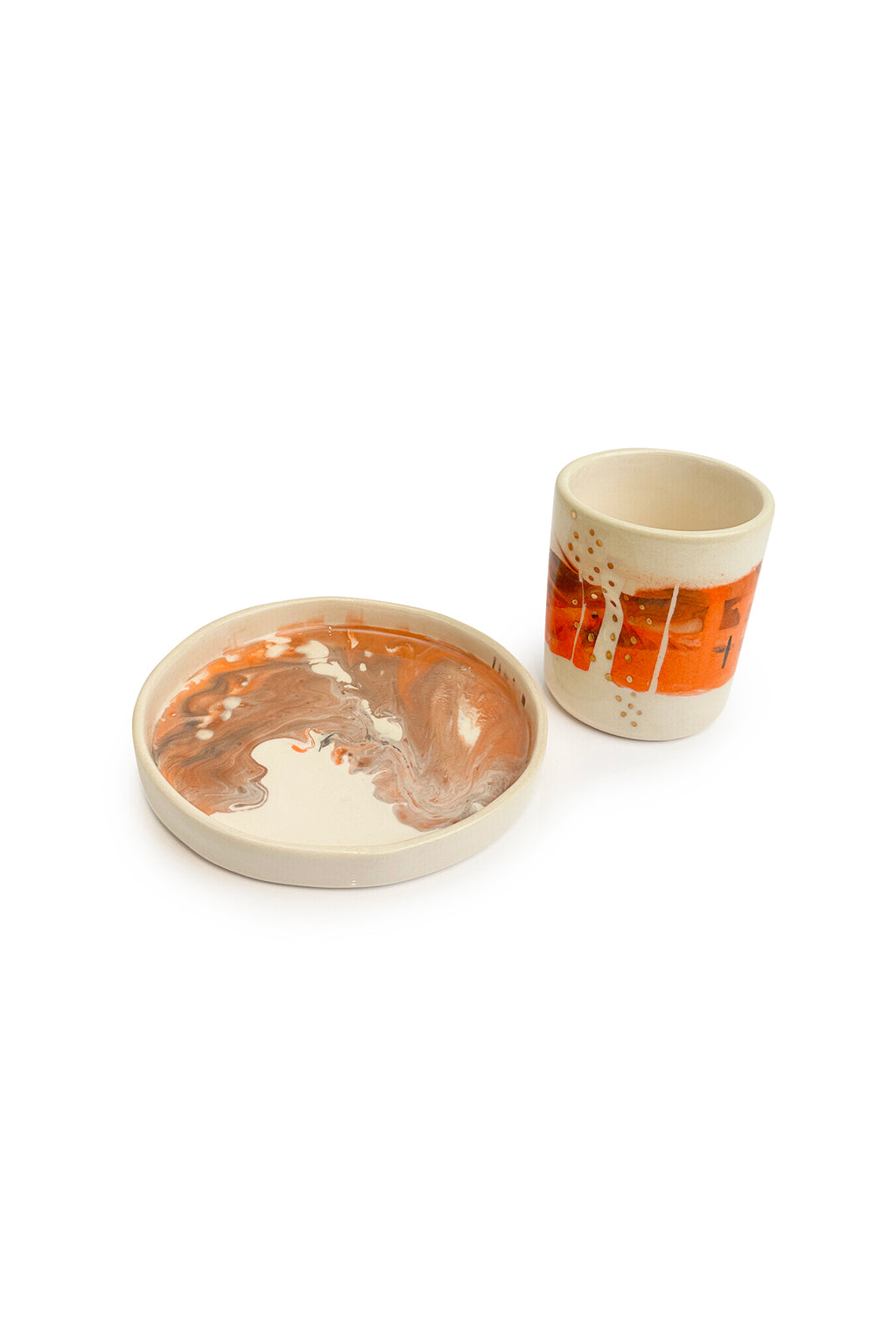Pinched Shoreline Mug & Tray Set