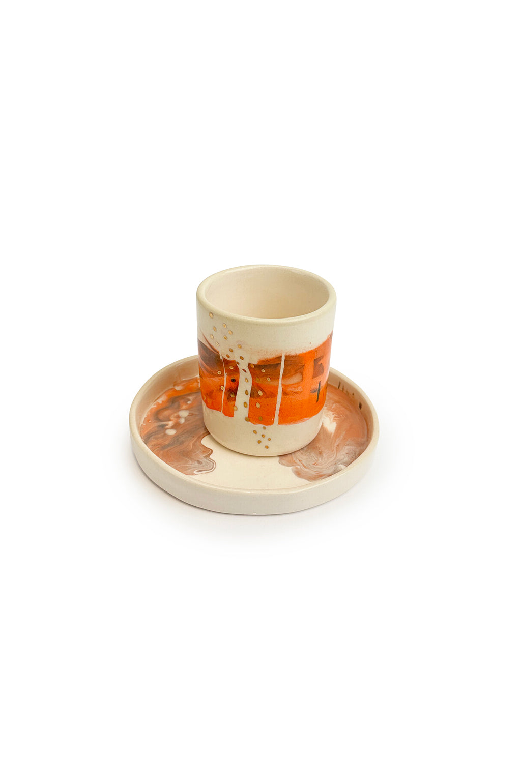 Pinched Shoreline Mug & Tray Set