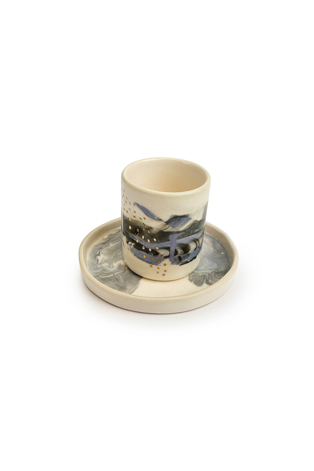 Pinched Shoreline Mug & Tray Set