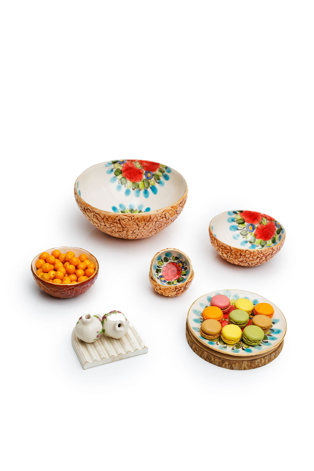 Round Mini Floral Plates