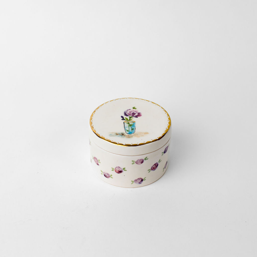 Small 4" Round Canister | Floral Design