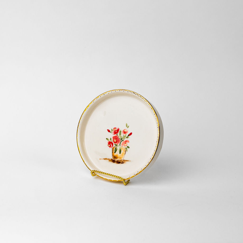 Hand painted floral plate 6.5"