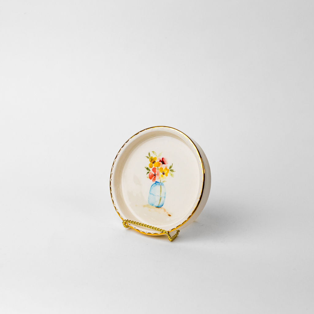 Hand Painted Floral Plates 5.5"