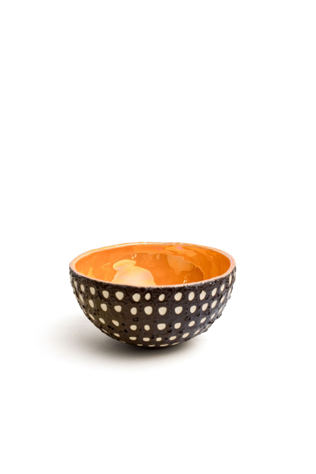 Handmade Textured Ceramic Polka Dot Bowl