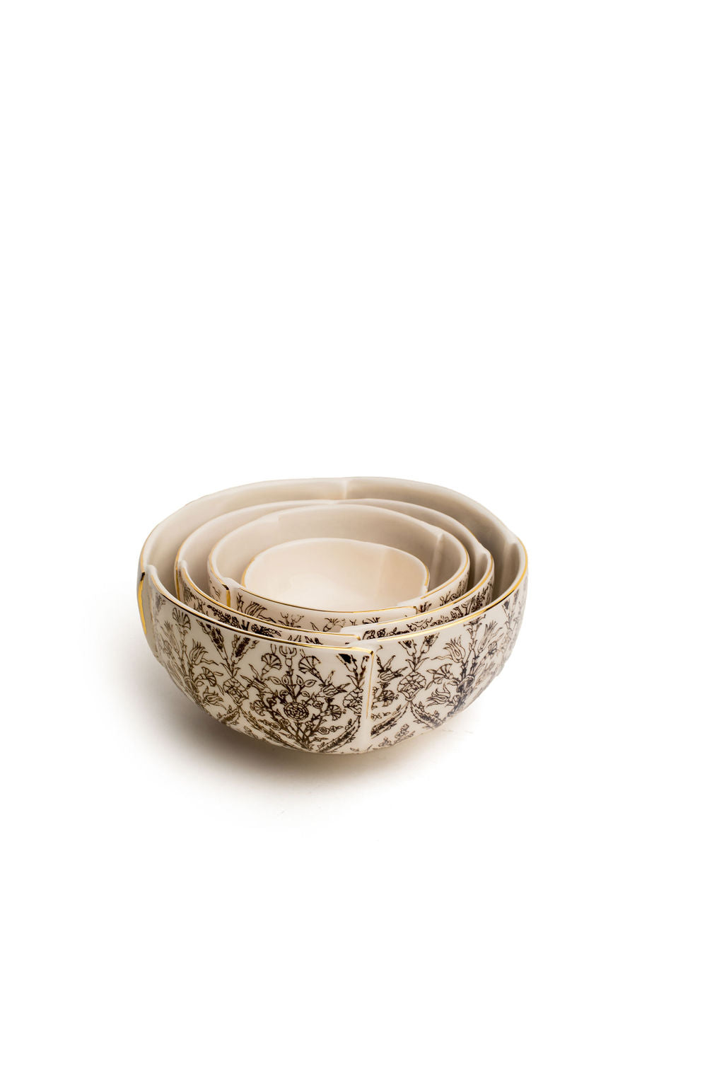Black and White Floral Tulip Bowls