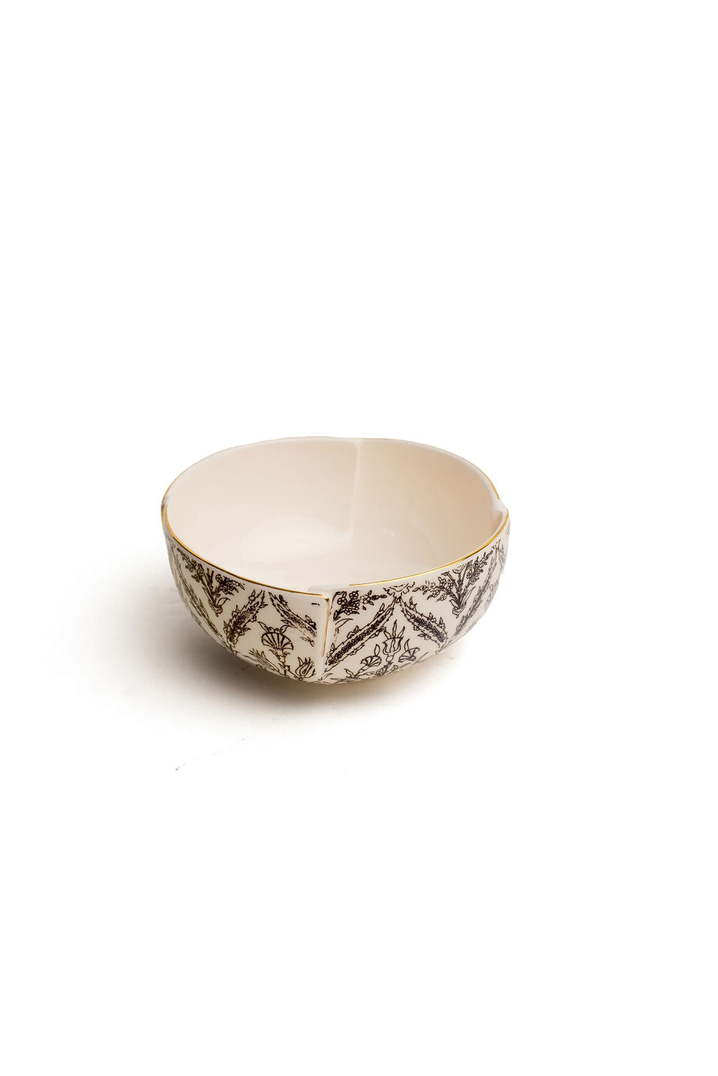 Black and White Floral Tulip Bowls