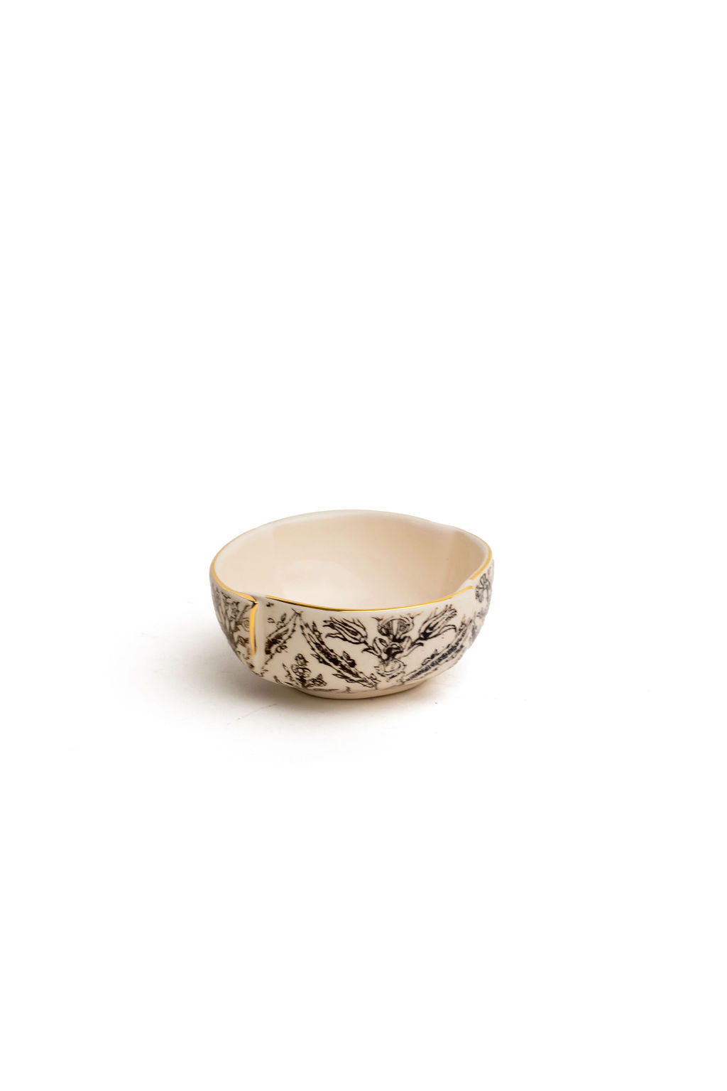 Black and White Floral Tulip Bowls