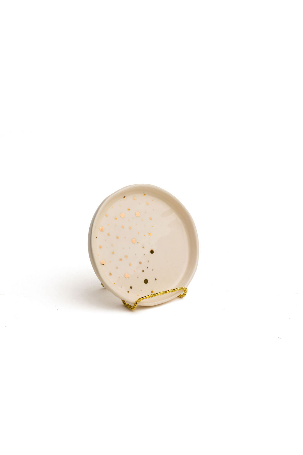 Handmade White & Gold Ceramic Plate