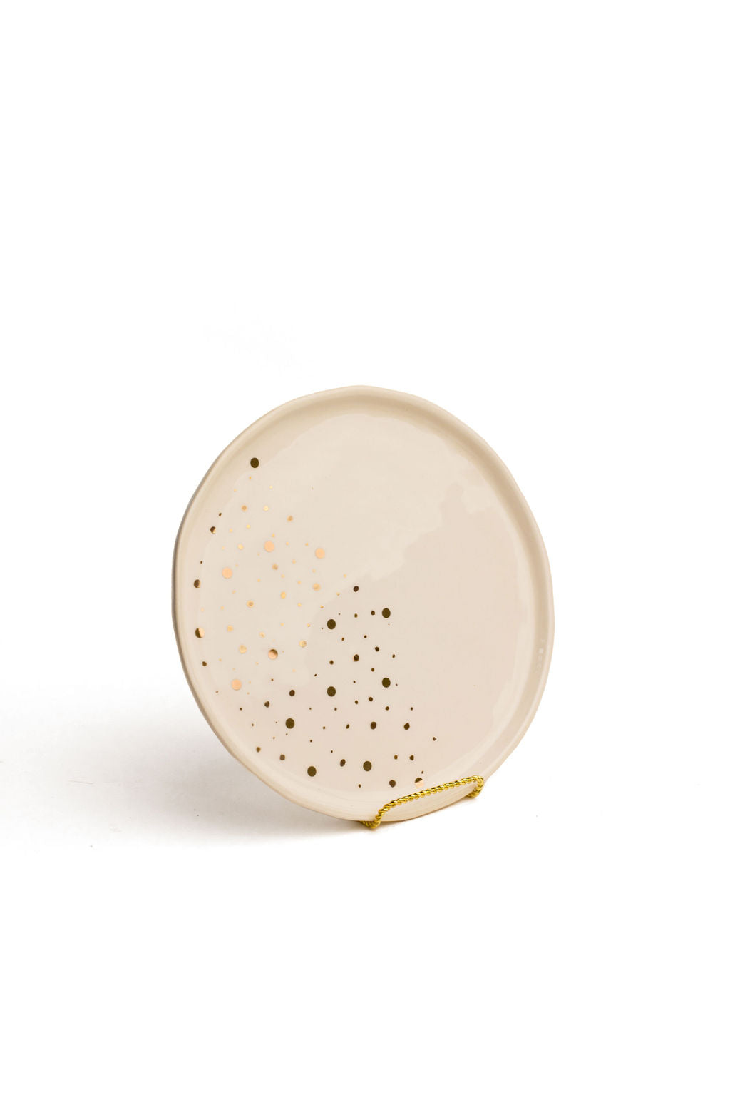 Handmade White & Gold Ceramic Plate
