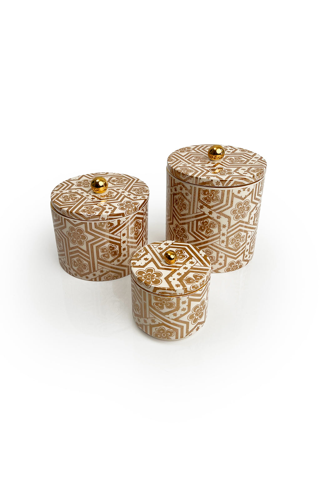 White And Gold Raastin Canister