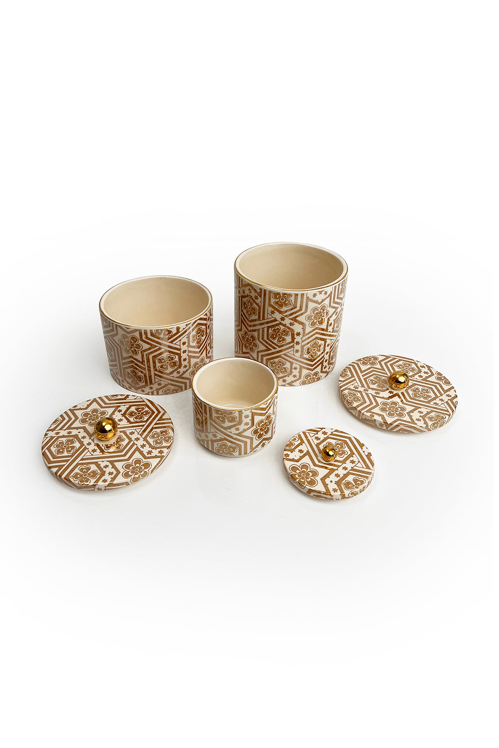 White And Gold Raastin Canister