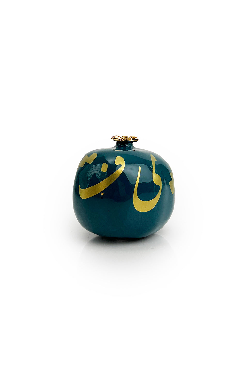 Dark Turquoise Ceramic Pomegranate Gold Alphabets