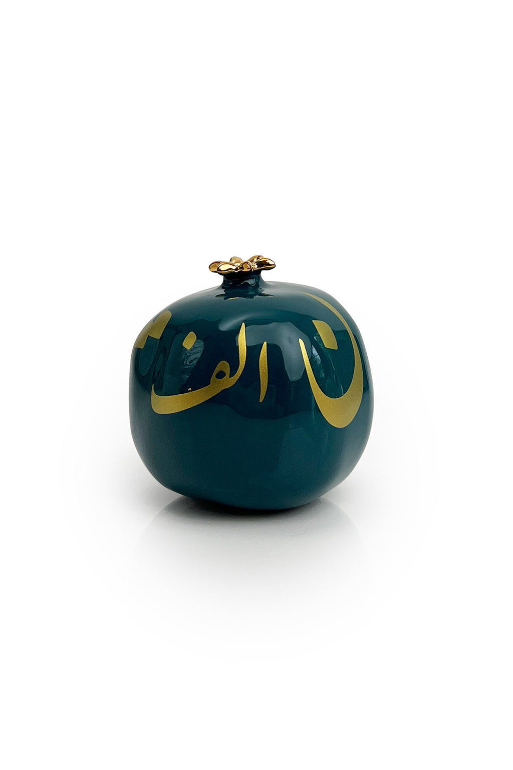 Dark Turquoise Ceramic Pomegranate Gold Alphabets