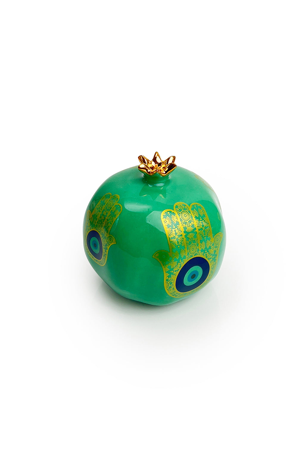 Turquoise Ceramic Pomegranate Gold Hand and Eye
