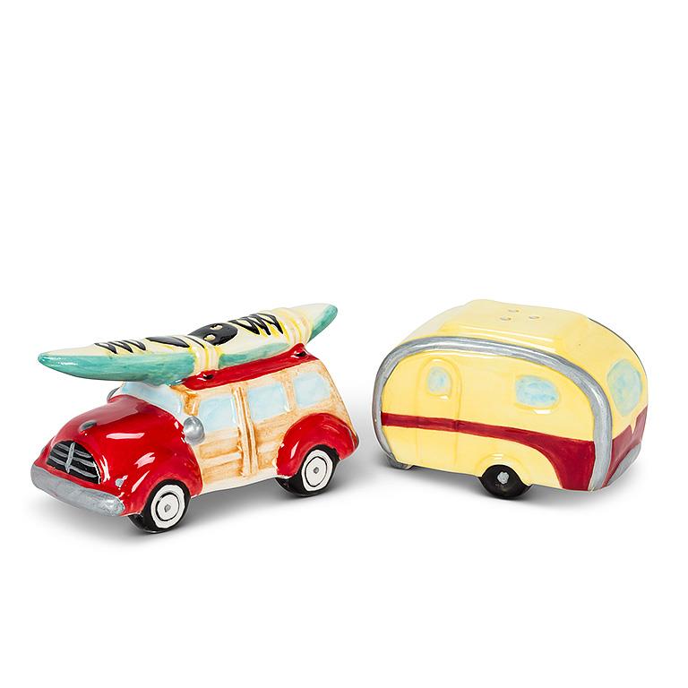 Woody Car And Camper Salt & Pepper