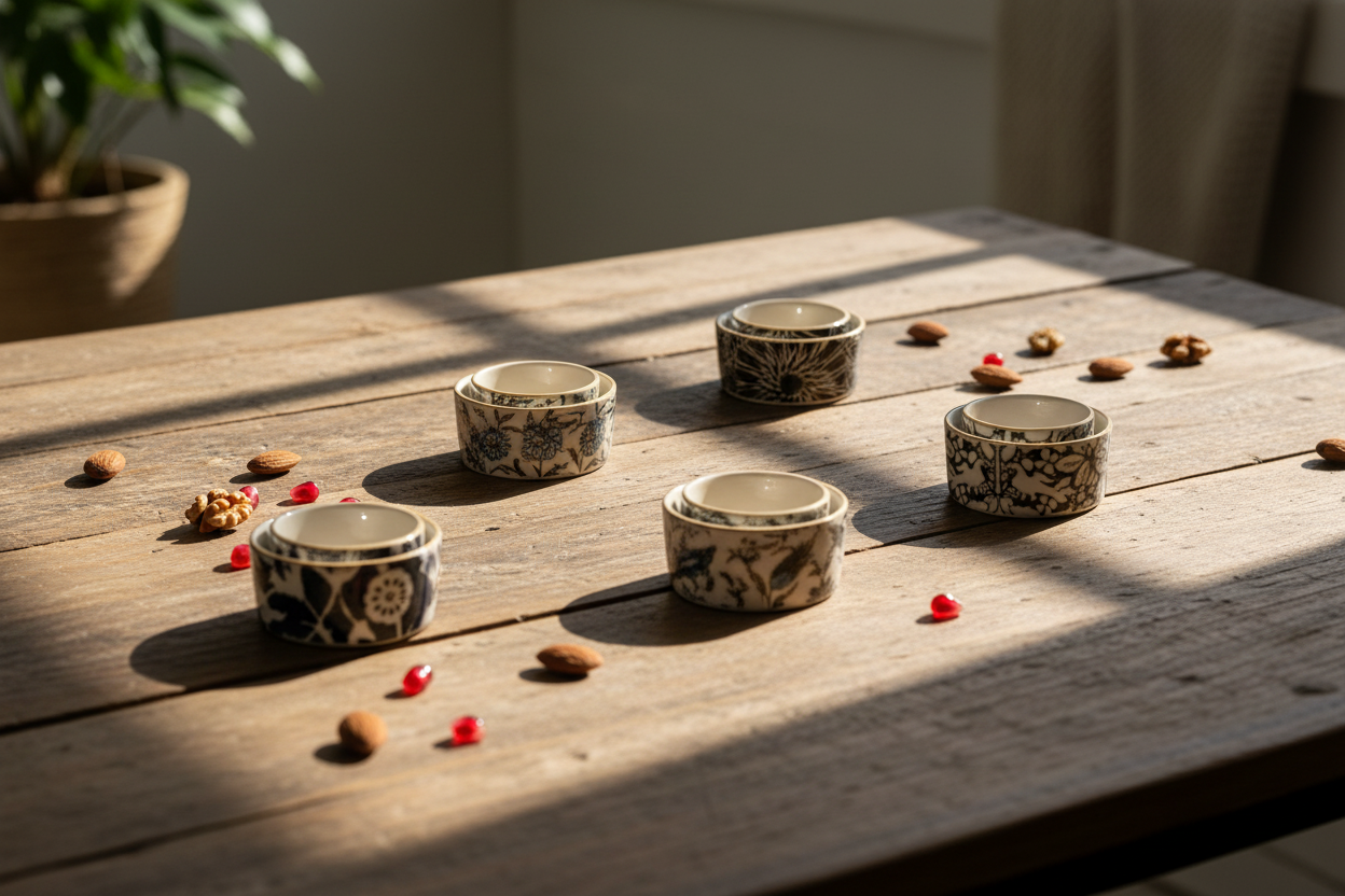 Black And White Flat Based Mini Bowls - Set Of 2