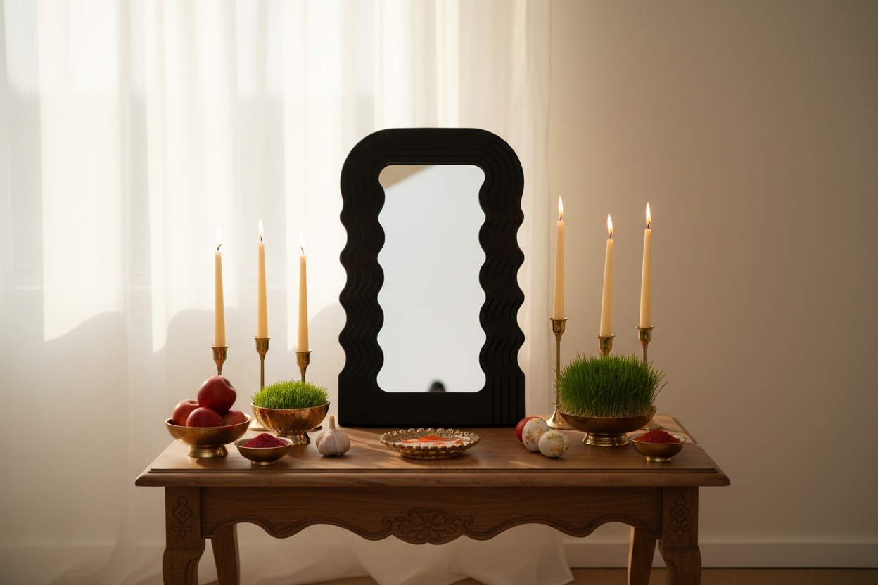 Black Wavy Mirror