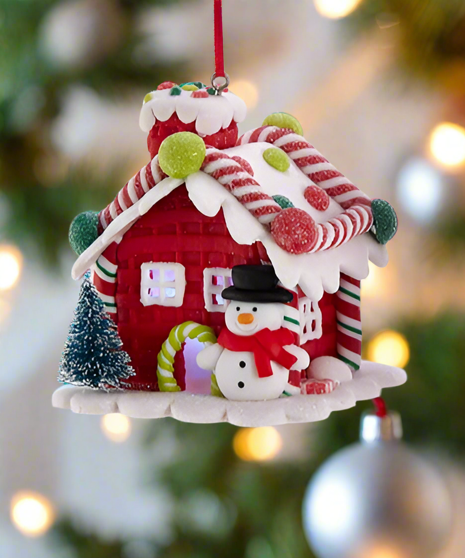LED Gingerbread Candy House Ornament