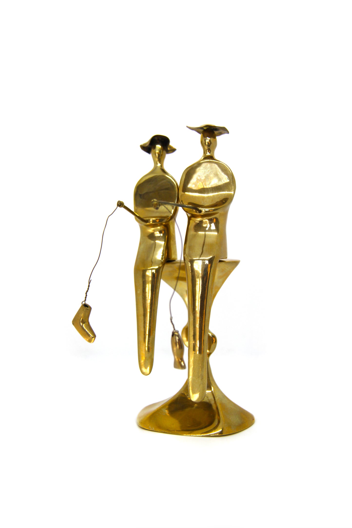 Bronze Couple Fishing Statue